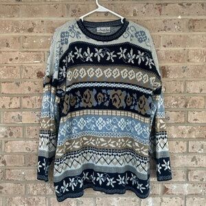 Women’s private eyes vintage blue brown sweater